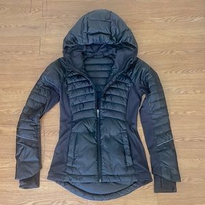 lululemon black coat- athletic fit and style